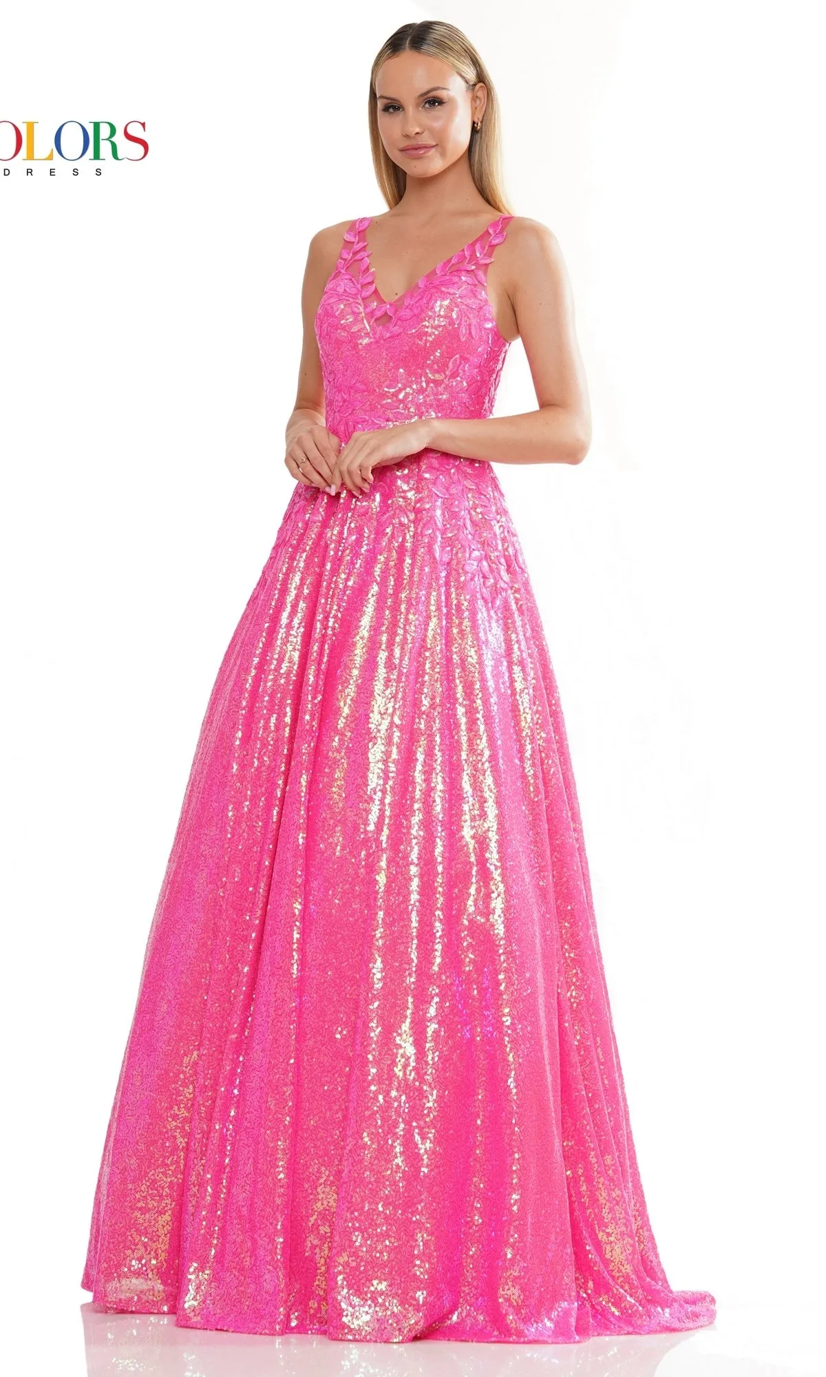 Sequin-Embroidered Long A-Line Prom Ball Gown 3246 sold by PromGirl product image thumbnail 5