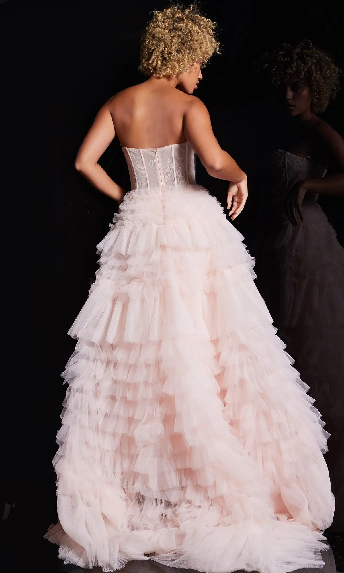 Jovani Ruffled Long Strapless Prom Ball Gown 38540 sold by PromGirl product image thumbnail 2