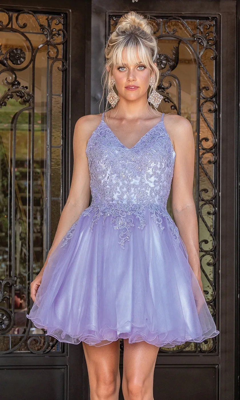 Lace-Up Short Babydoll Homecoming Dress 3303 sold by PromGirl product image thumbnail 3