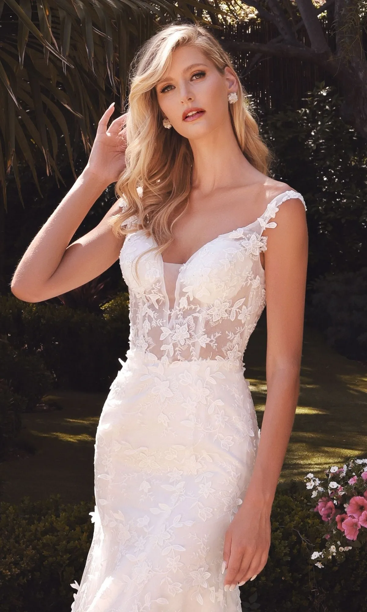 Long White Dress TY01 by Ladivine sold by PromGirl product image thumbnail 3