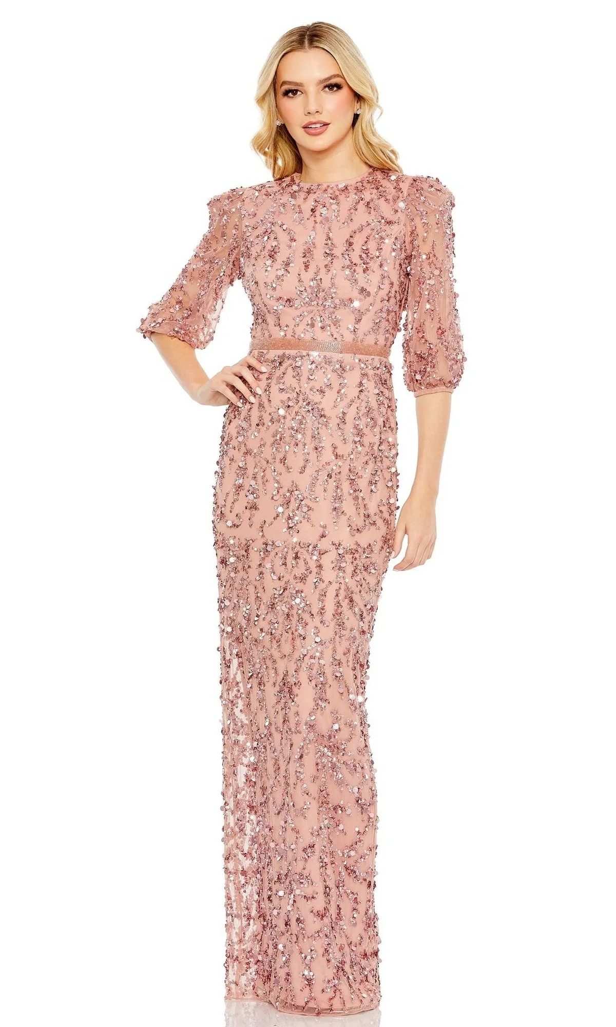 Long Sleeve Beaded Formal Dress: Mac Duggal 93790 sold by PromGirl product image thumbnail 3