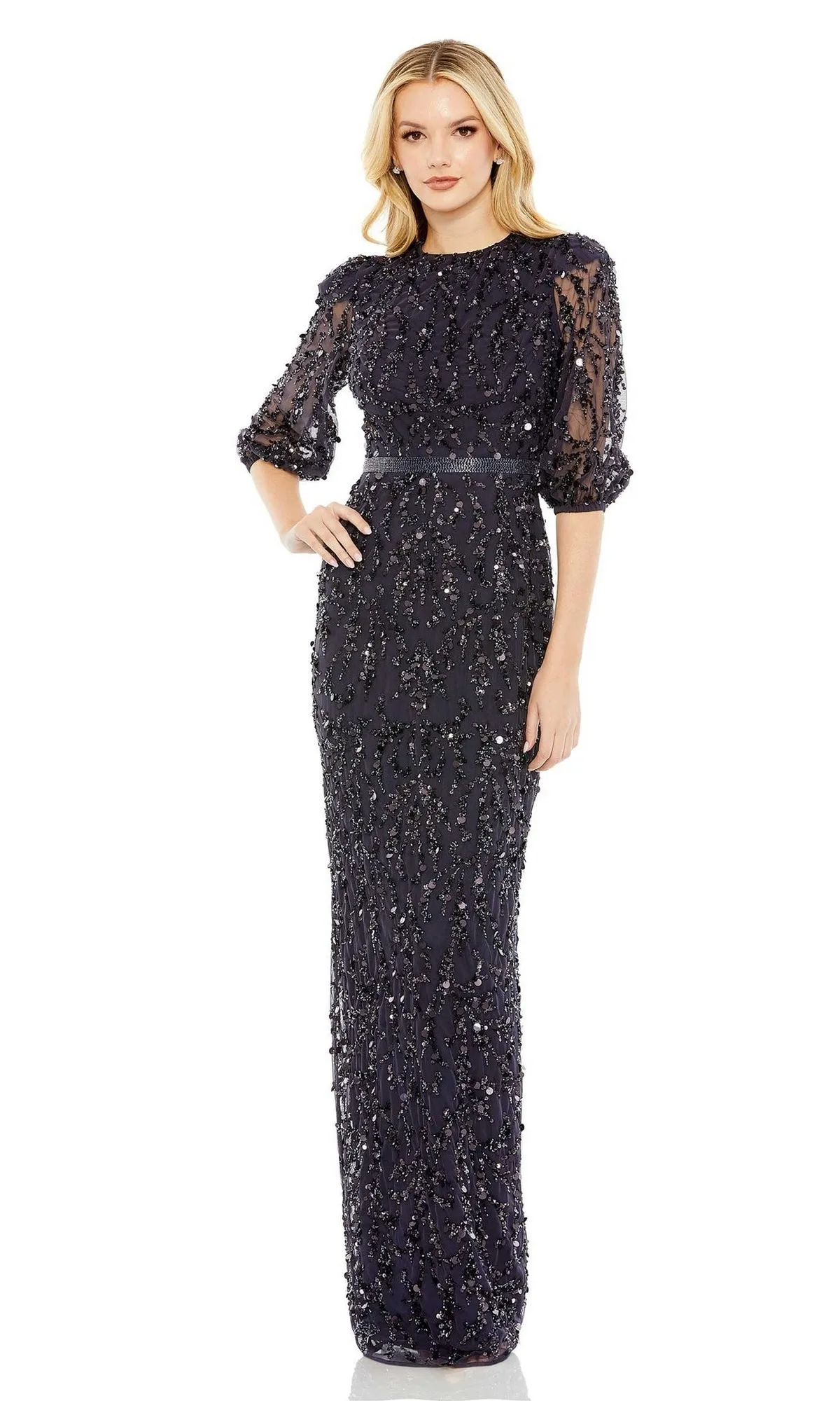 Long Sleeve Beaded Formal Dress: Mac Duggal 93790 sold by PromGirl