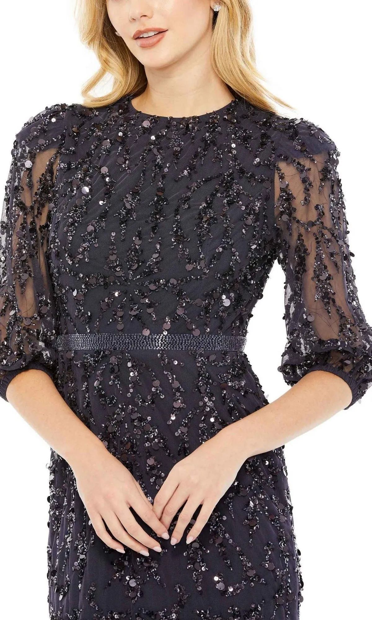 Long Sleeve Beaded Formal Dress: Mac Duggal 93790 sold by PromGirl product image thumbnail 4