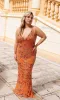 Primavera Beaded-Print Plus-Size Prom Dress 14053 sold by PromGirl