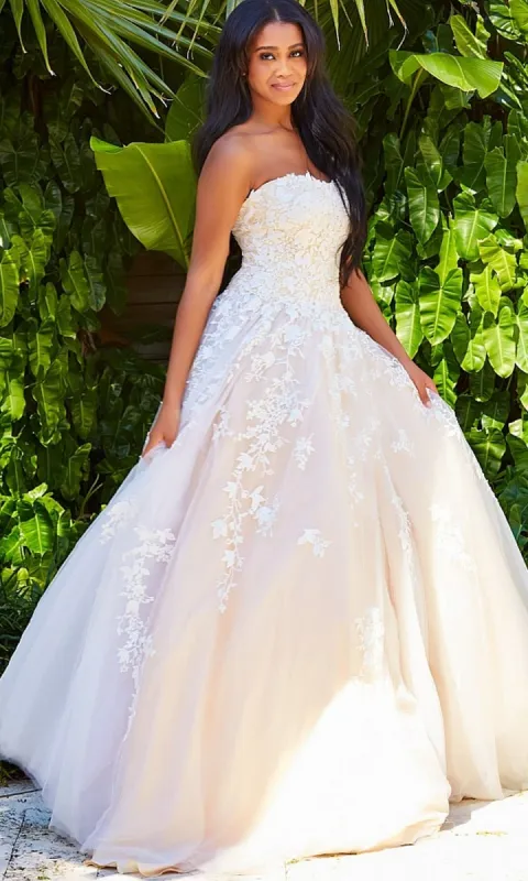 JVN by Jovani Strapless Prom Ball Gown JVN1831 sold by PromGirl