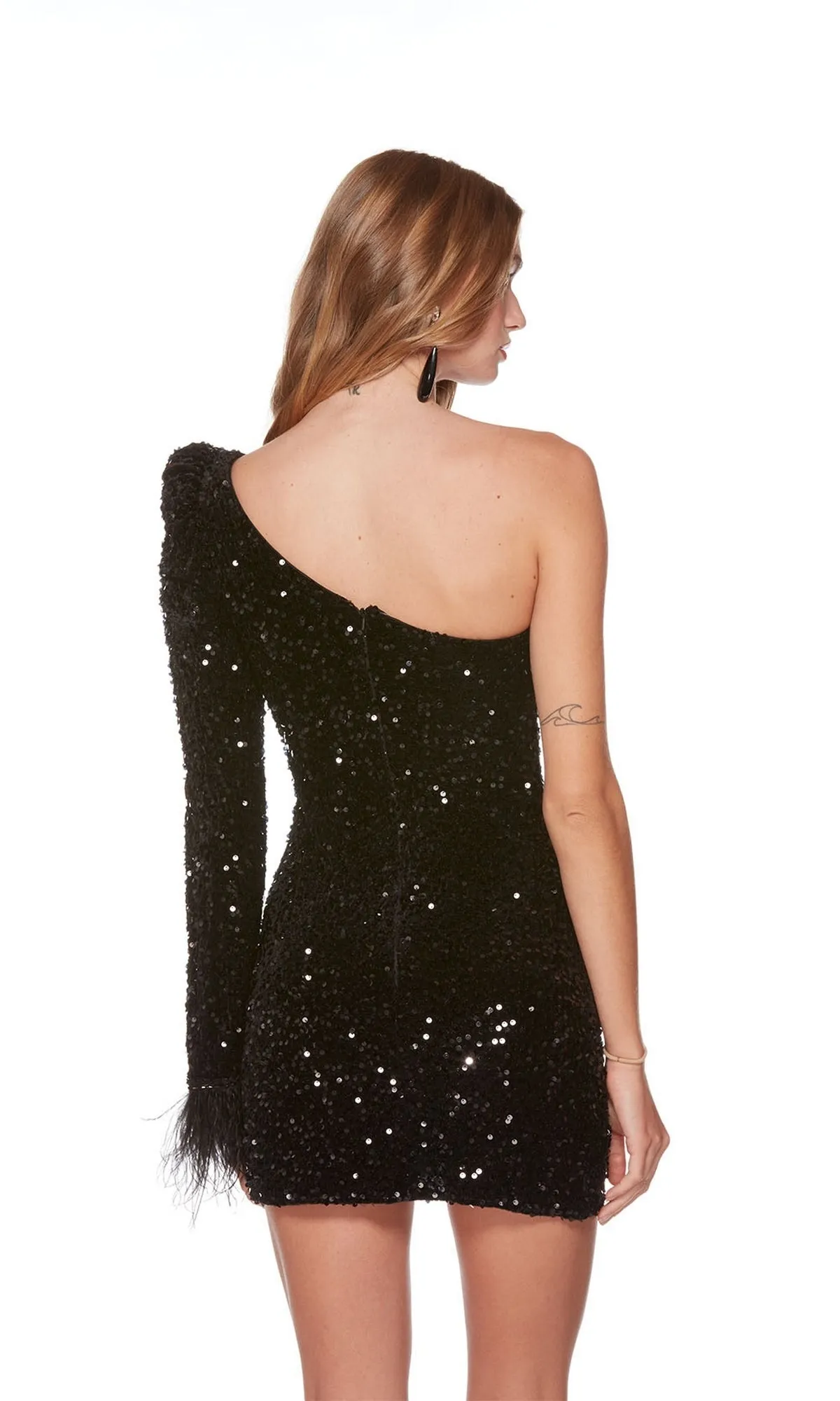 Alyce One-Sleeve Short Sequin Hoco Dress 4793 sold by PromGirl product image thumbnail 2