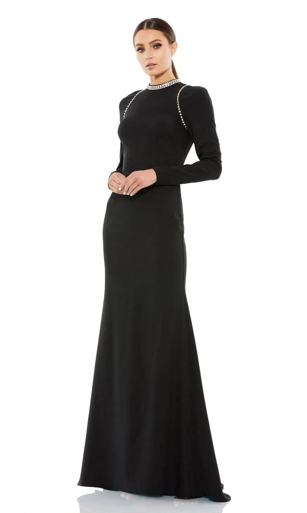 Long Sleeve Black Formal Gown: Mac Duggal 26612 sold by PromGirl