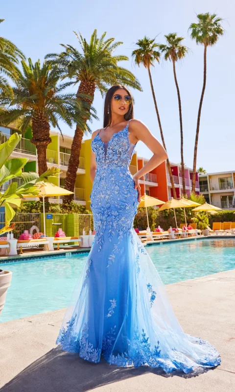 Lace Embroidered Mermaid Gown With Sheer Bodice made by ellie wilde