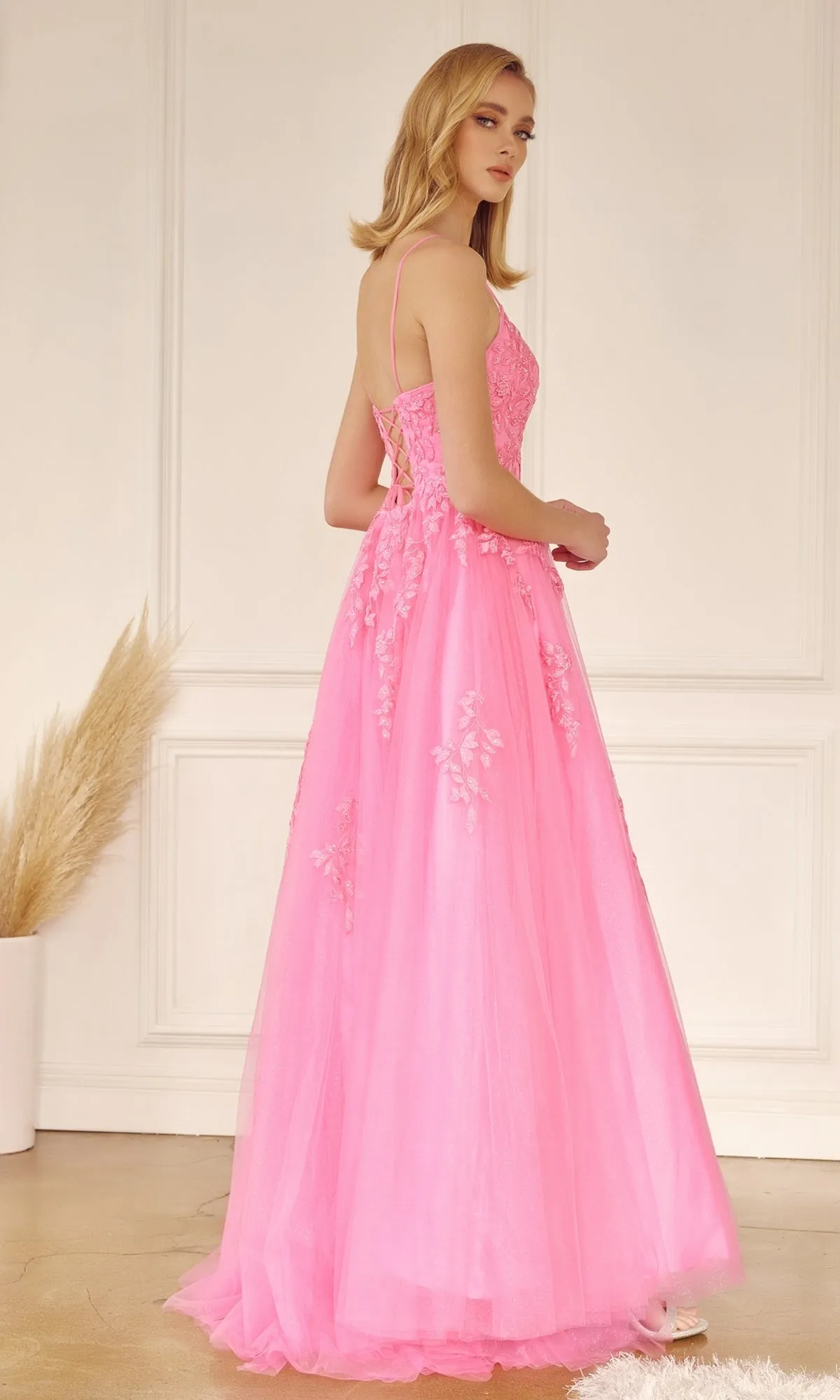 Corset-Back Long Glitter-Tulle Prom Ball Gown 260 sold by PromGirl product image thumbnail 2