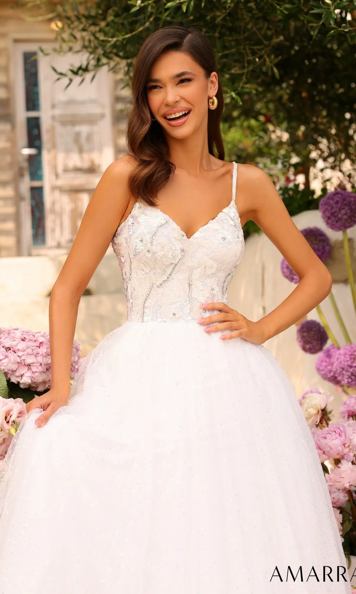 Amarra Sequin-Bodice Long A-Line Prom Dress 94020 sold by PromGirl product image thumbnail 3
