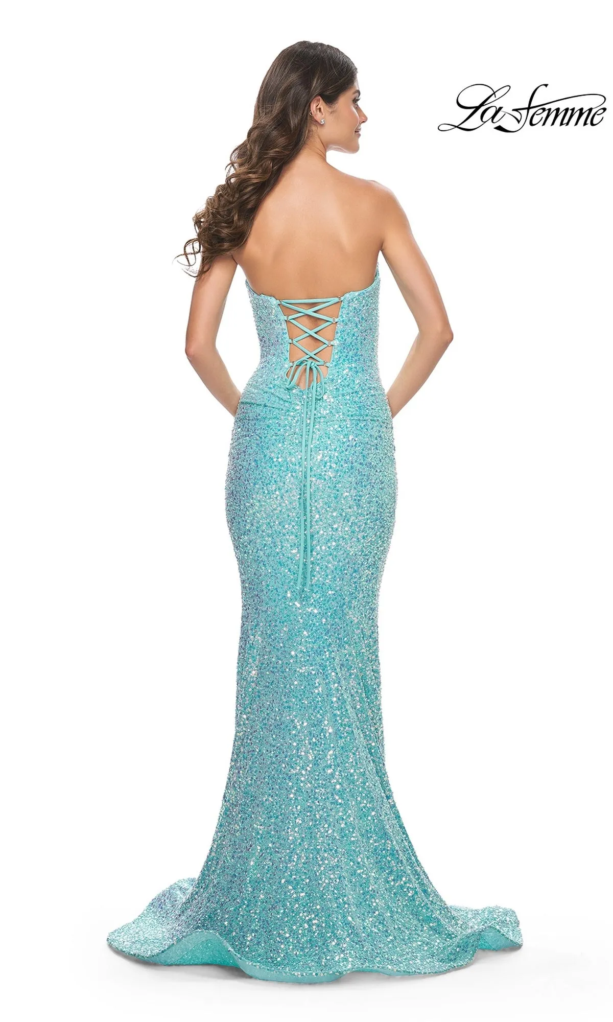La Femme Strapless Long Sequin Prom Dress 39092 sold by PromGirl product image thumbnail 2