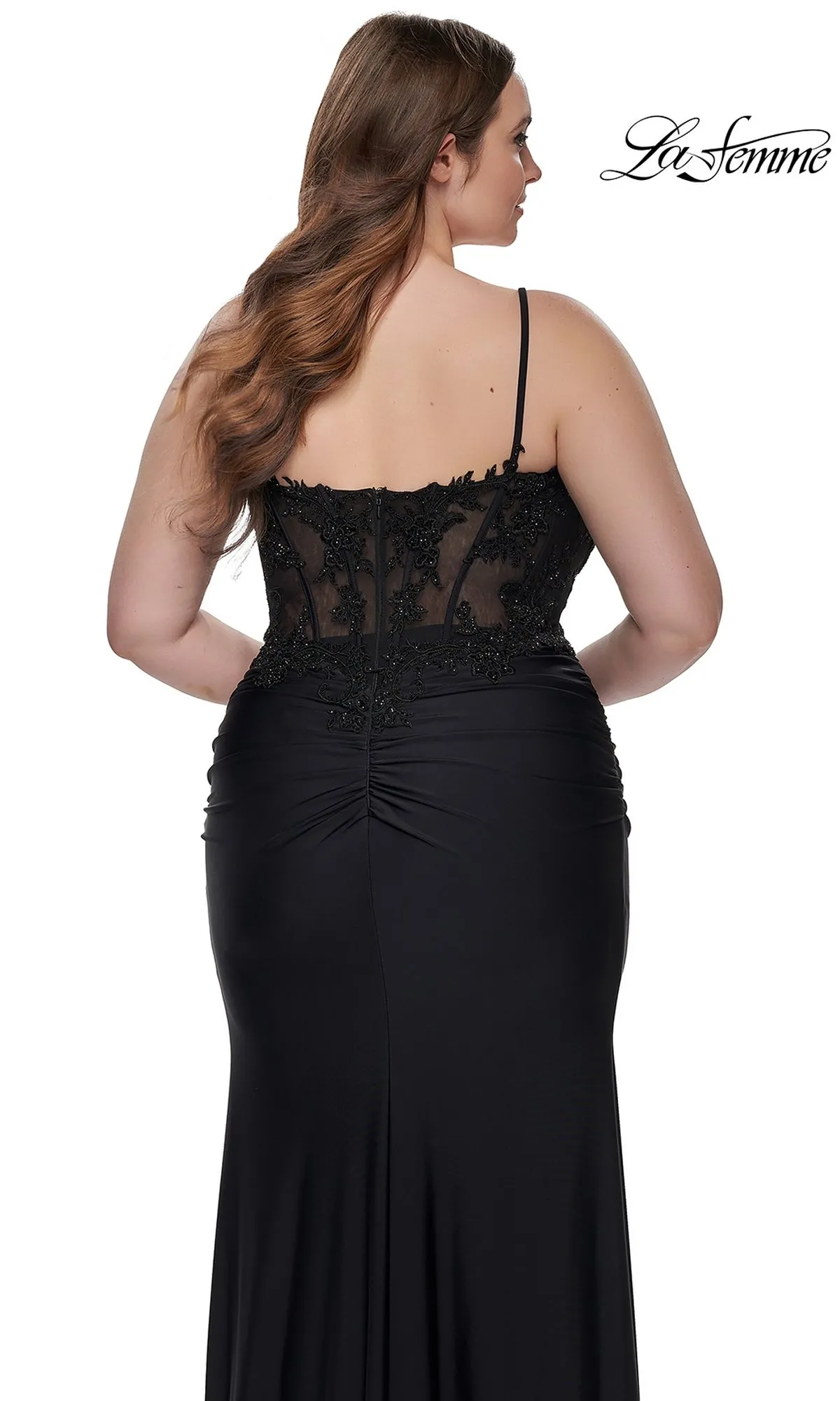 La Femme Plus-Size Long Black Prom Dress 32226 sold by PromGirl product image thumbnail 5