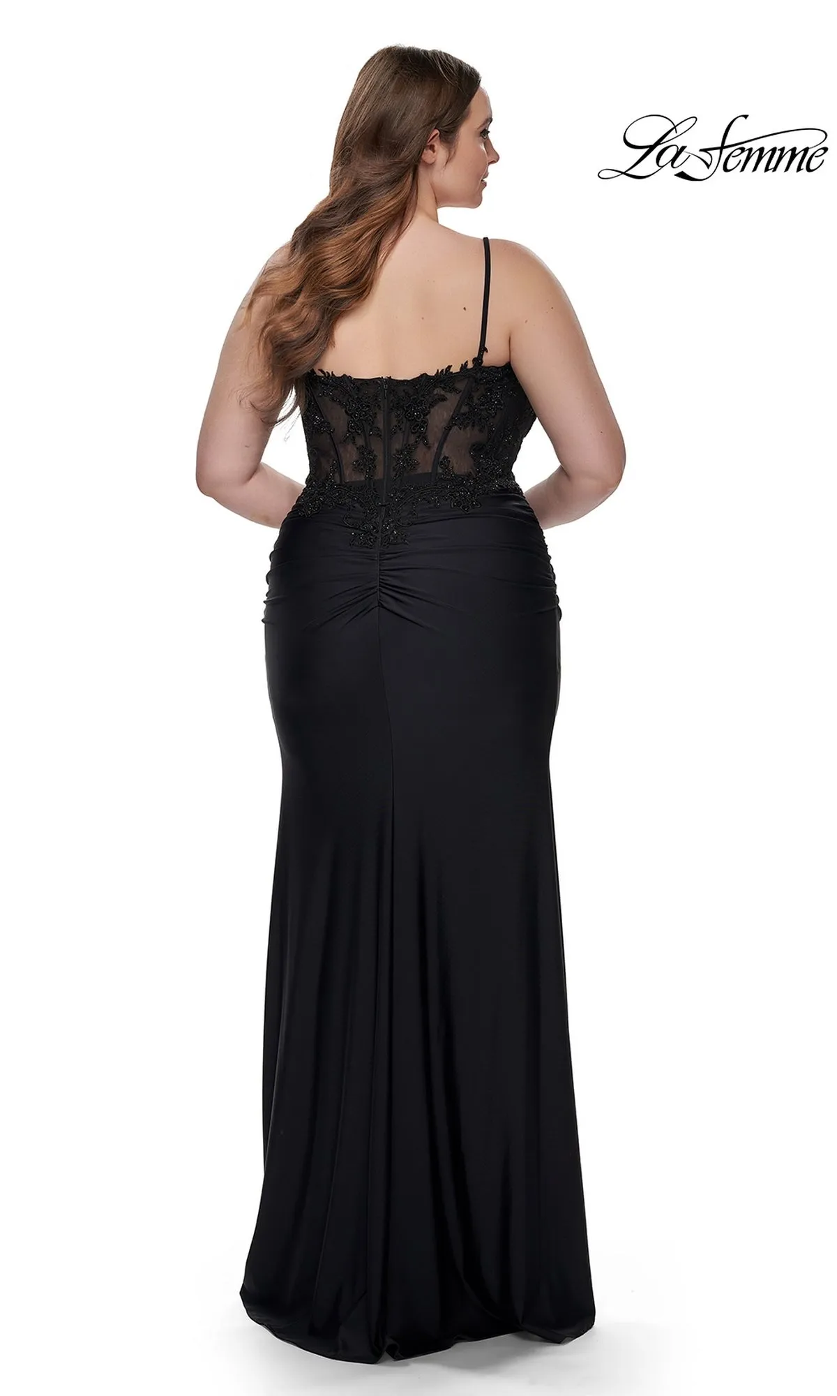 La Femme Plus-Size Long Black Prom Dress 32226 sold by PromGirl product image thumbnail 2