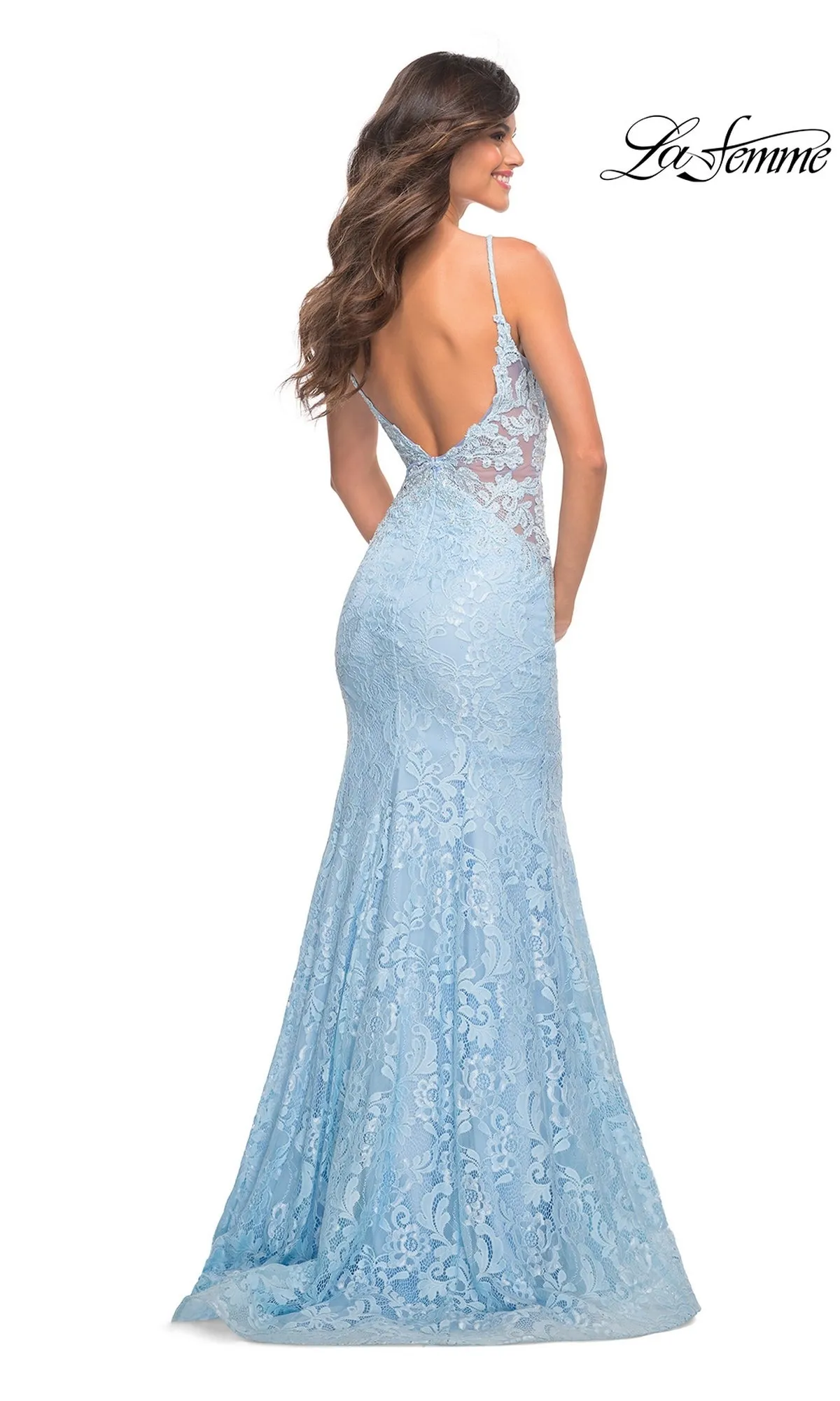 La Femme Backless Long Lace Prom Dress 28355 sold by PromGirl product image thumbnail 2