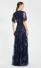 Short-Sleeve Blue Formal Dress: Mac Duggal 9192 sold by PromGirl