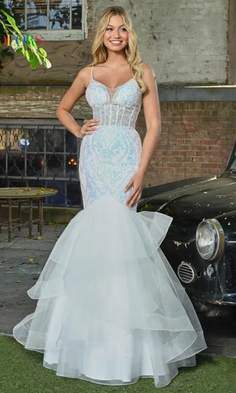 Sequin-Print Long Mermaid Prom Dress 3200 sold by PromGirl