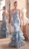 Embroidered Long Tiered Mermaid Prom Dress CC2288 sold by PromGirl