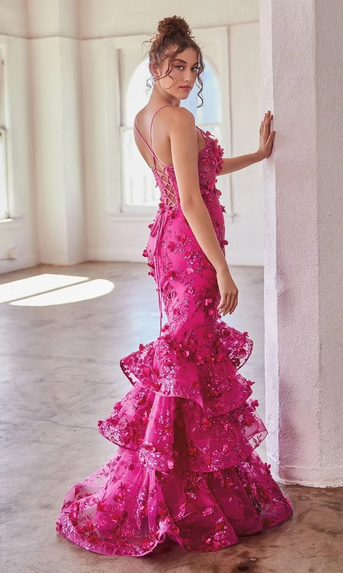 Embroidered Long Tiered Mermaid Prom Dress CC2288 sold by PromGirl product image thumbnail 2