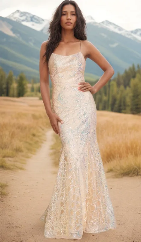 Iridescent Long Embellished Prom Dress 6116 sold by PromGirl