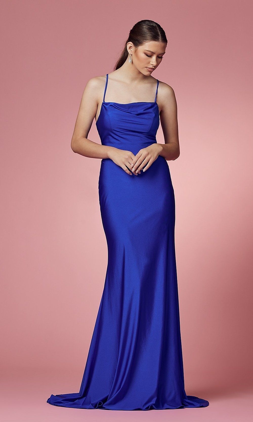 Long Prom Dress with Strappy Corset Open Back sold by PromGirl product image thumbnail 4