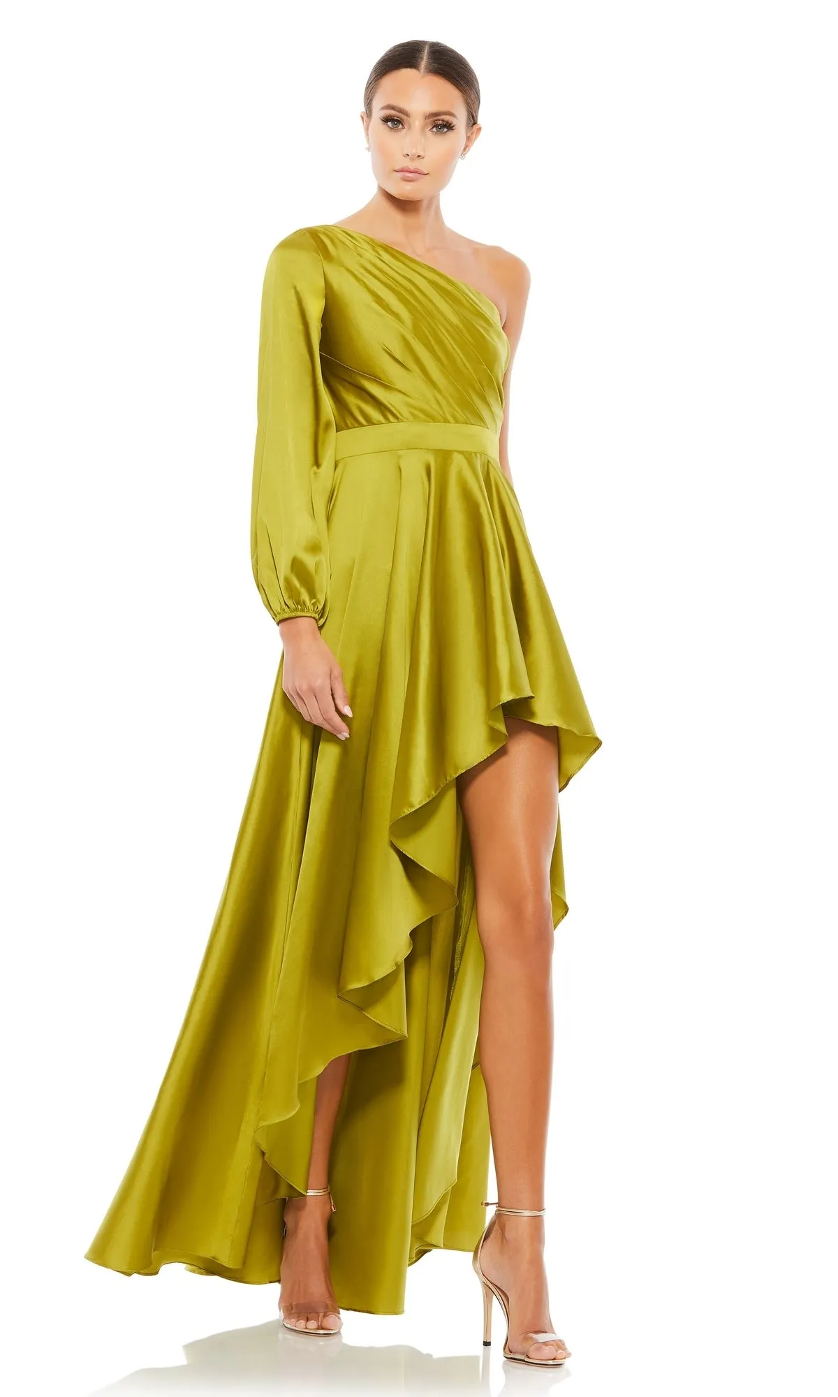 One-Sleeve High-Low Prom Dress: Mac Duggal 49141 sold by PromGirl product image thumbnail 5