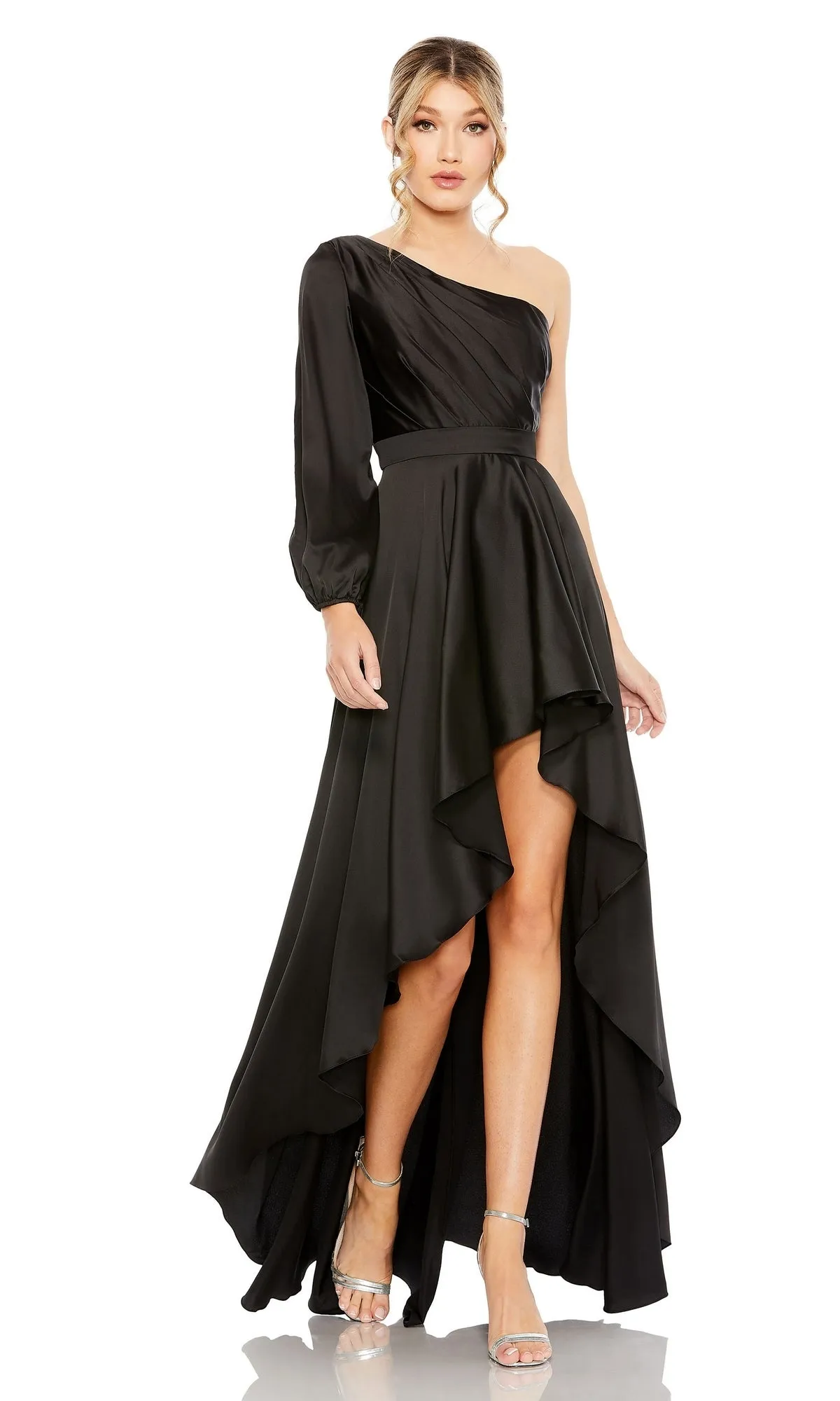 One-Sleeve High-Low Prom Dress: Mac Duggal 49141 sold by PromGirl product image thumbnail 4
