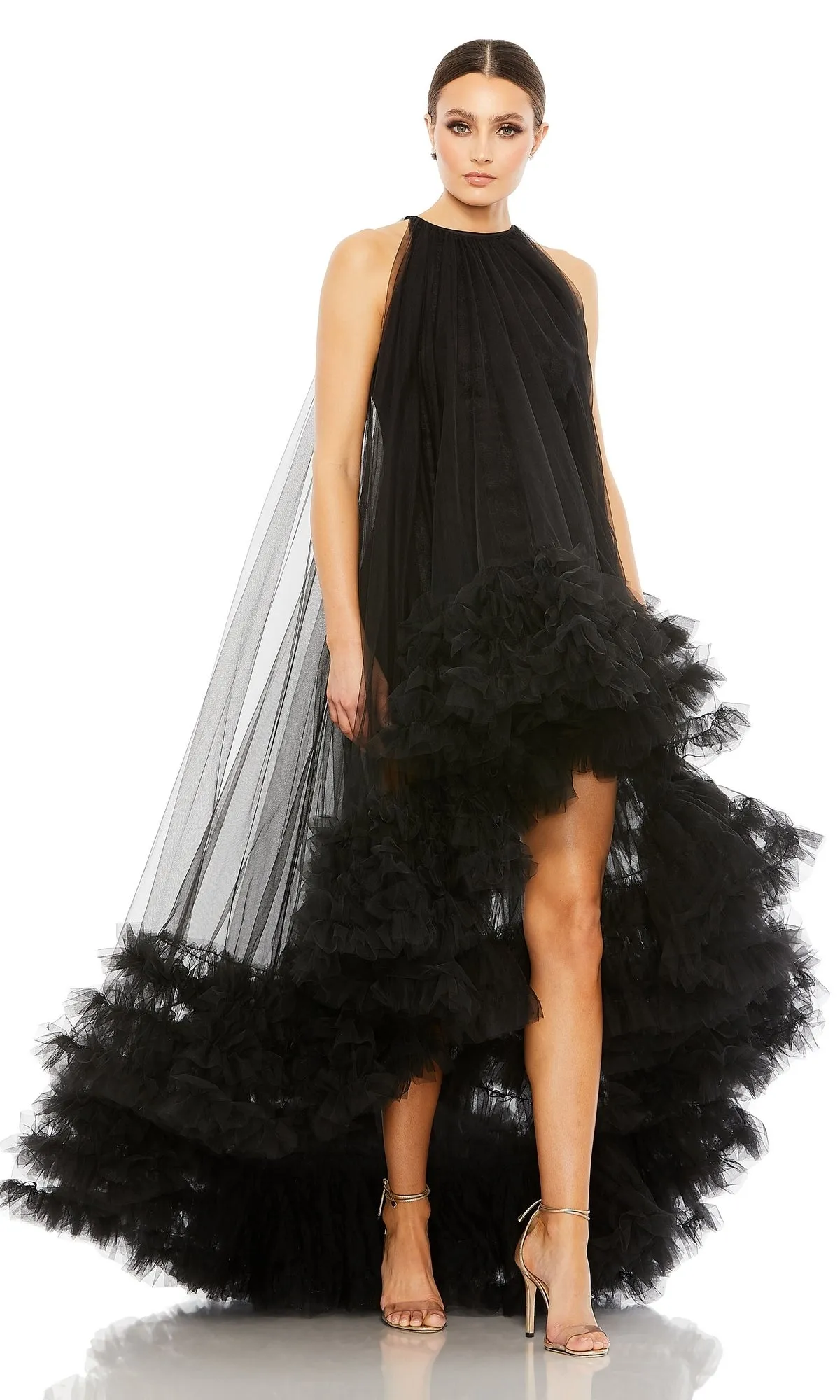 High-Low Trapeze Formal Dress: Mac Duggal 68252 sold by PromGirl