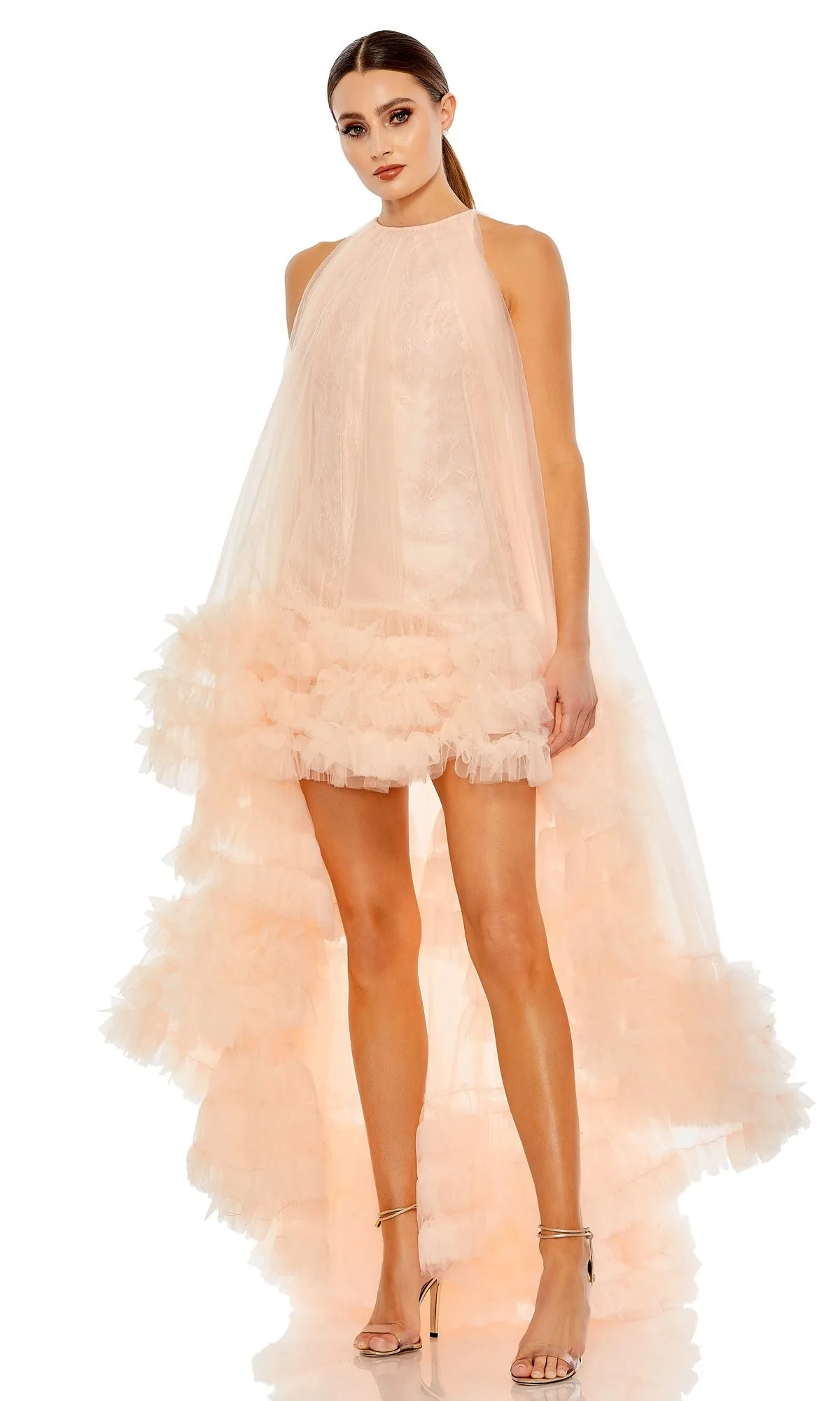 High-Low Trapeze Formal Dress: Mac Duggal 68252 sold by PromGirl product image thumbnail 3