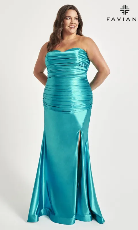 Faviana Plus-Size Strapless Long Prom Dress 9545 sold by PromGirl