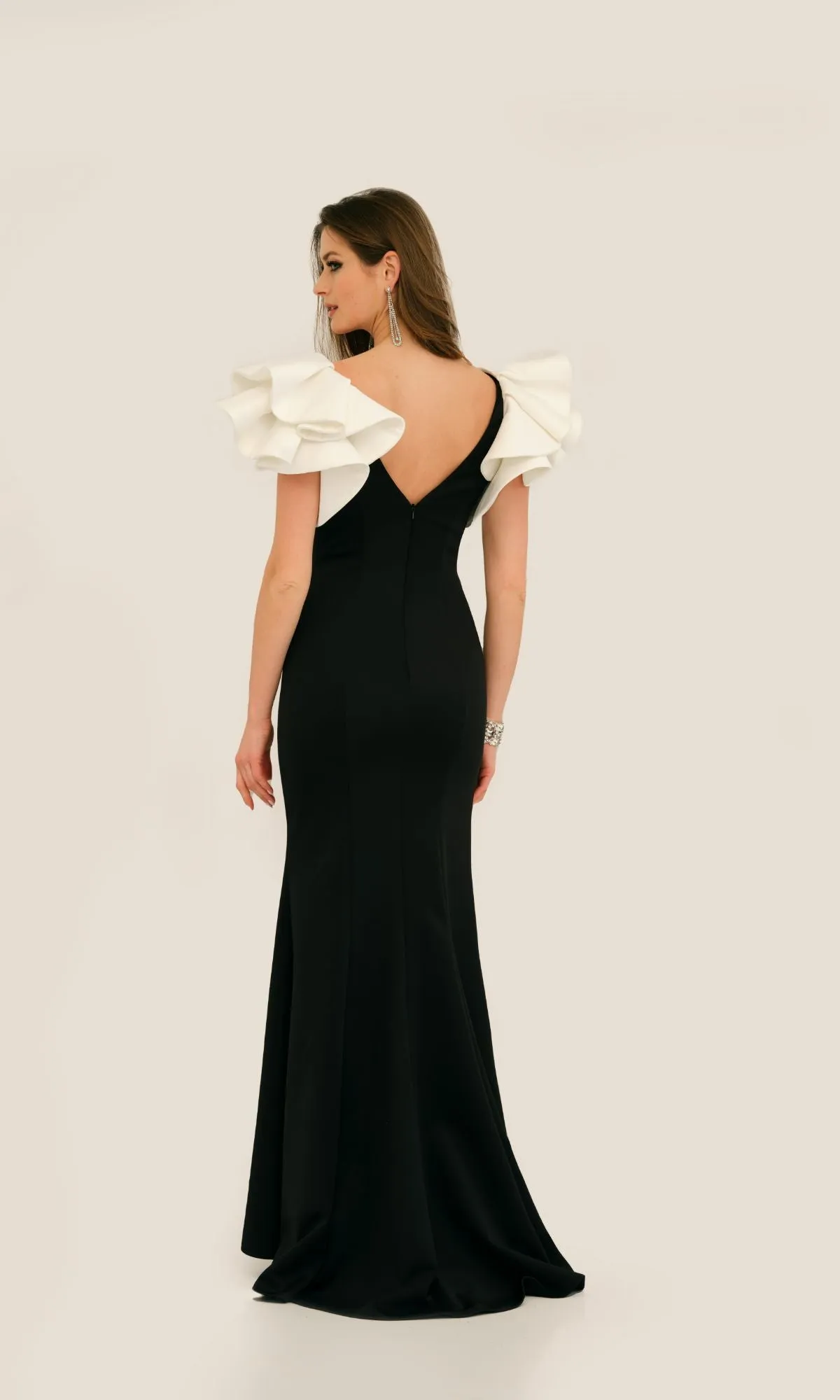 Ruffle-Shoulder Prom Dress: Dave & Johnny 11314 sold by PromGirl product image thumbnail 2