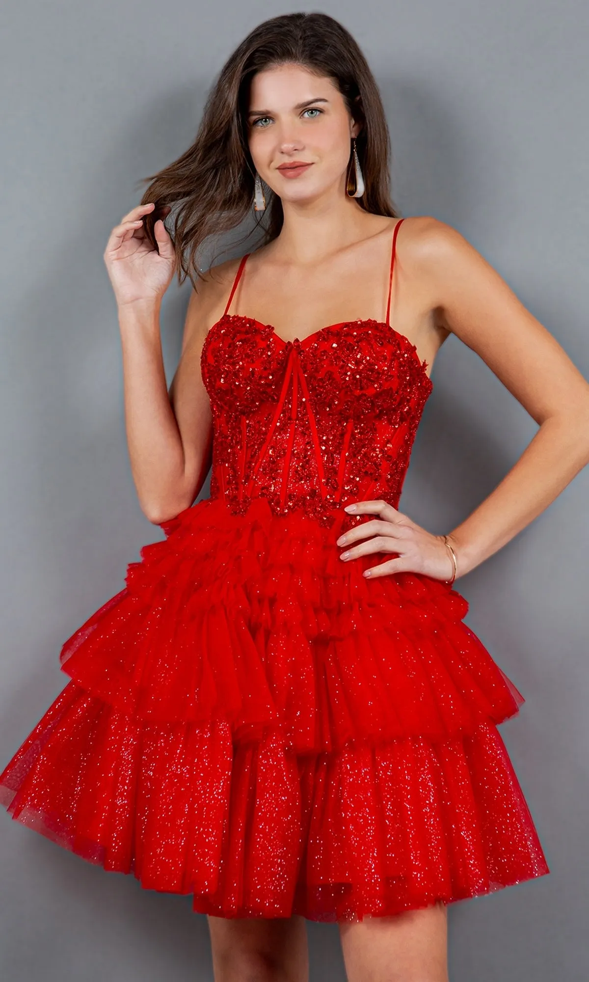 Short Sweetheart Ruffled Homecoming Dress 5133J sold by PromGirl product image thumbnail 4