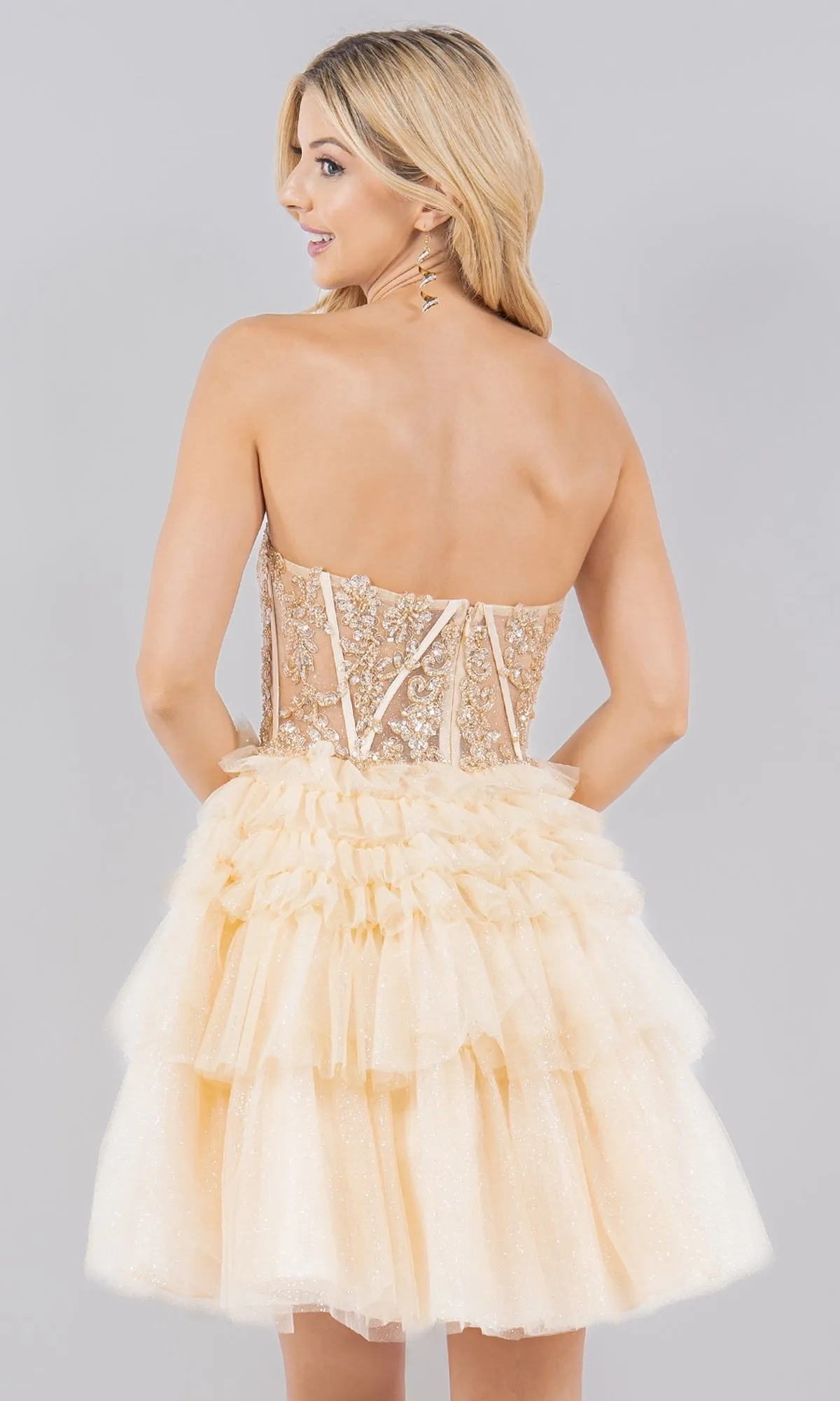 Short Sweetheart Ruffled Homecoming Dress 5133J sold by PromGirl product image thumbnail 5