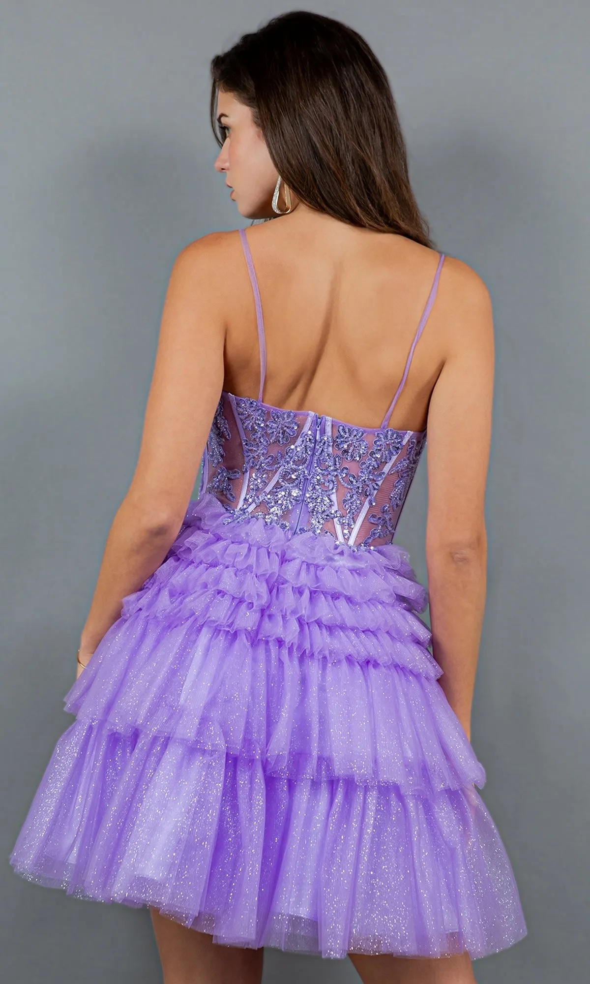Short Sweetheart Ruffled Homecoming Dress 5133J sold by PromGirl product image thumbnail 2