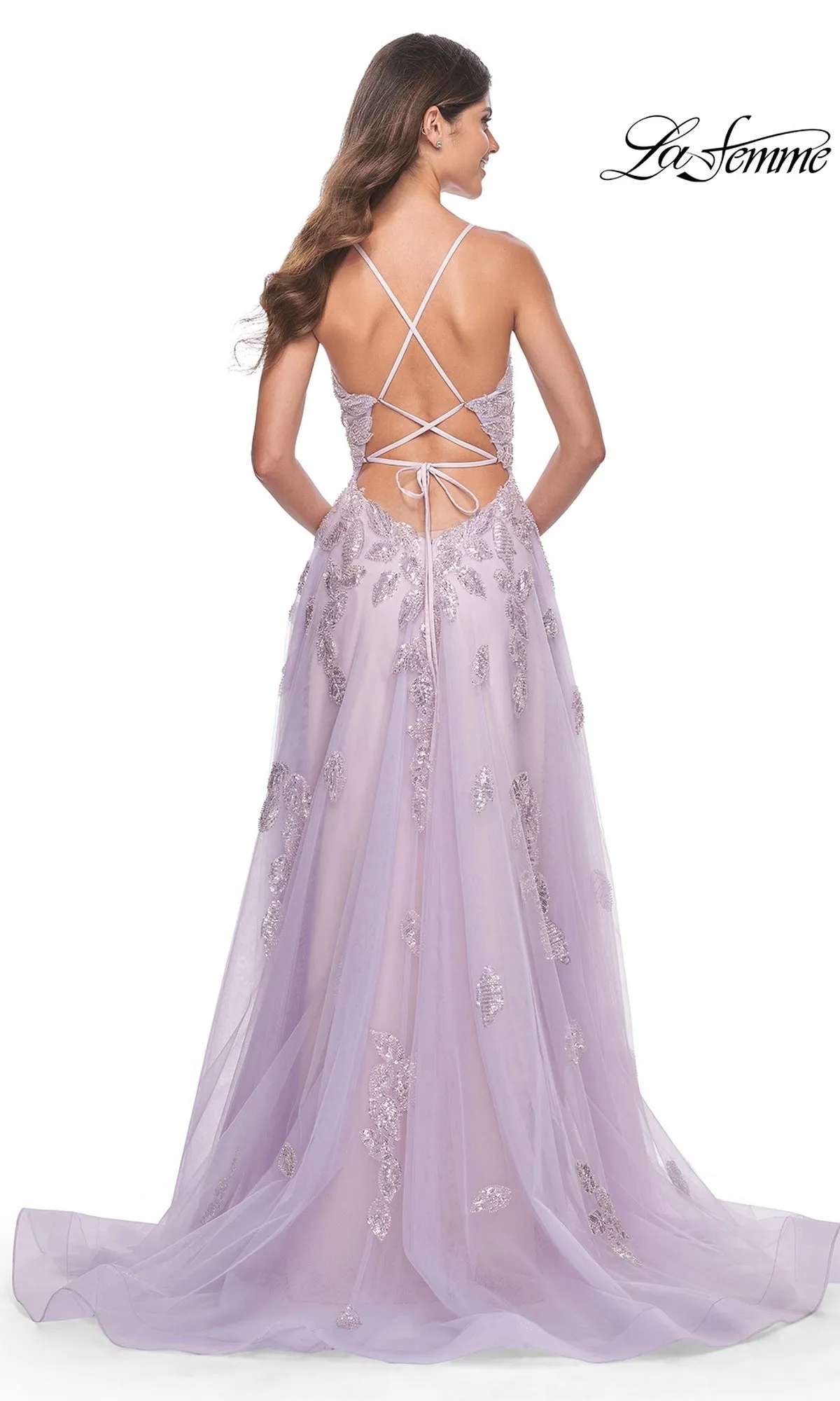 La Femme Sequin-Embroidered Long Prom Dress 32090 sold by PromGirl product image thumbnail 2