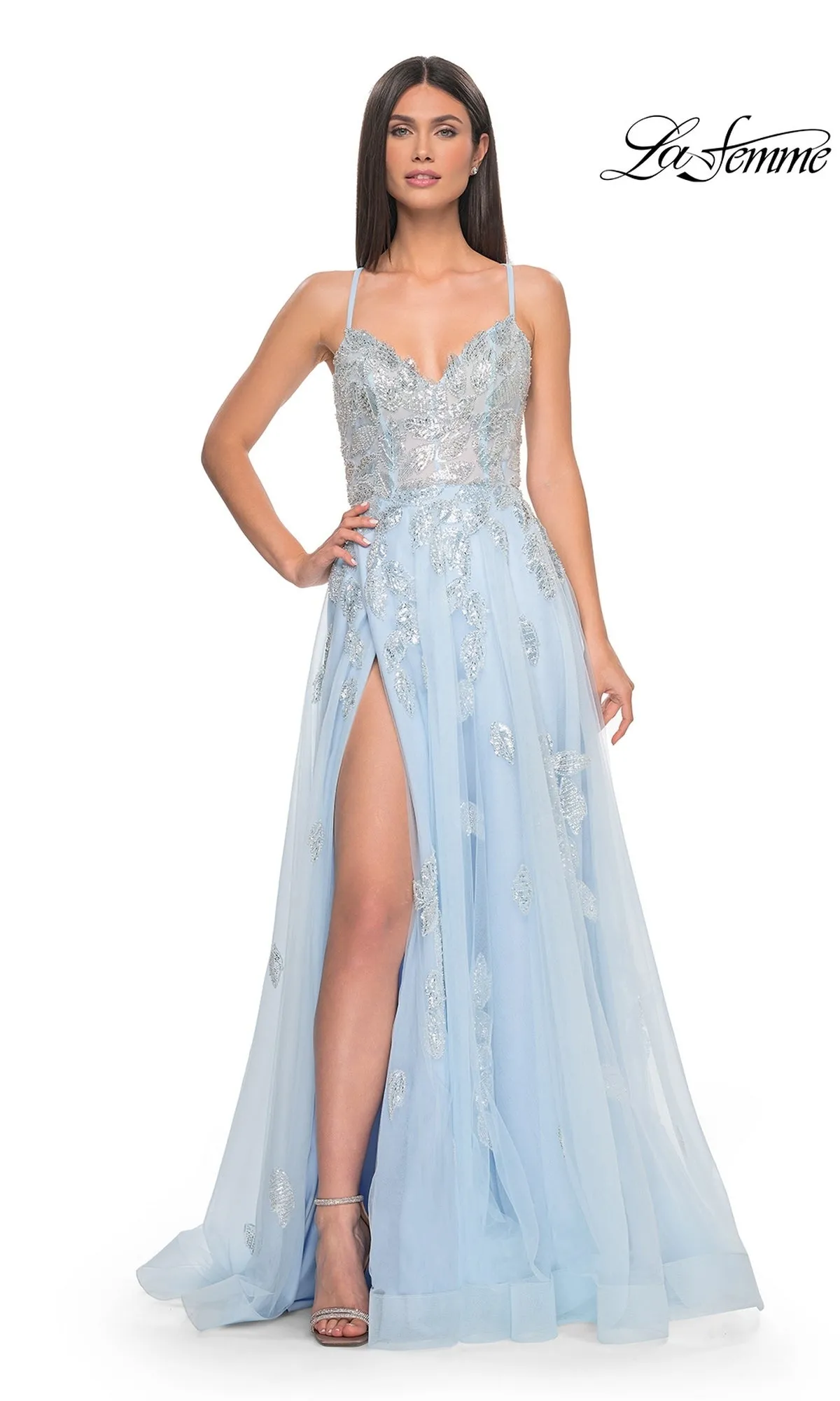 La Femme Sequin-Embroidered Long Prom Dress 32090 sold by PromGirl product image thumbnail 3