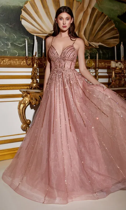 Long A-Line Prom Dress with Sheer Bodice CD994 sold by PromGirl