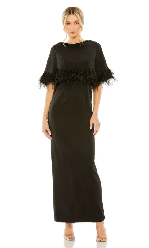 Short-Sleeve Black Formal Dress: Mac Duggal 11787 sold by PromGirl