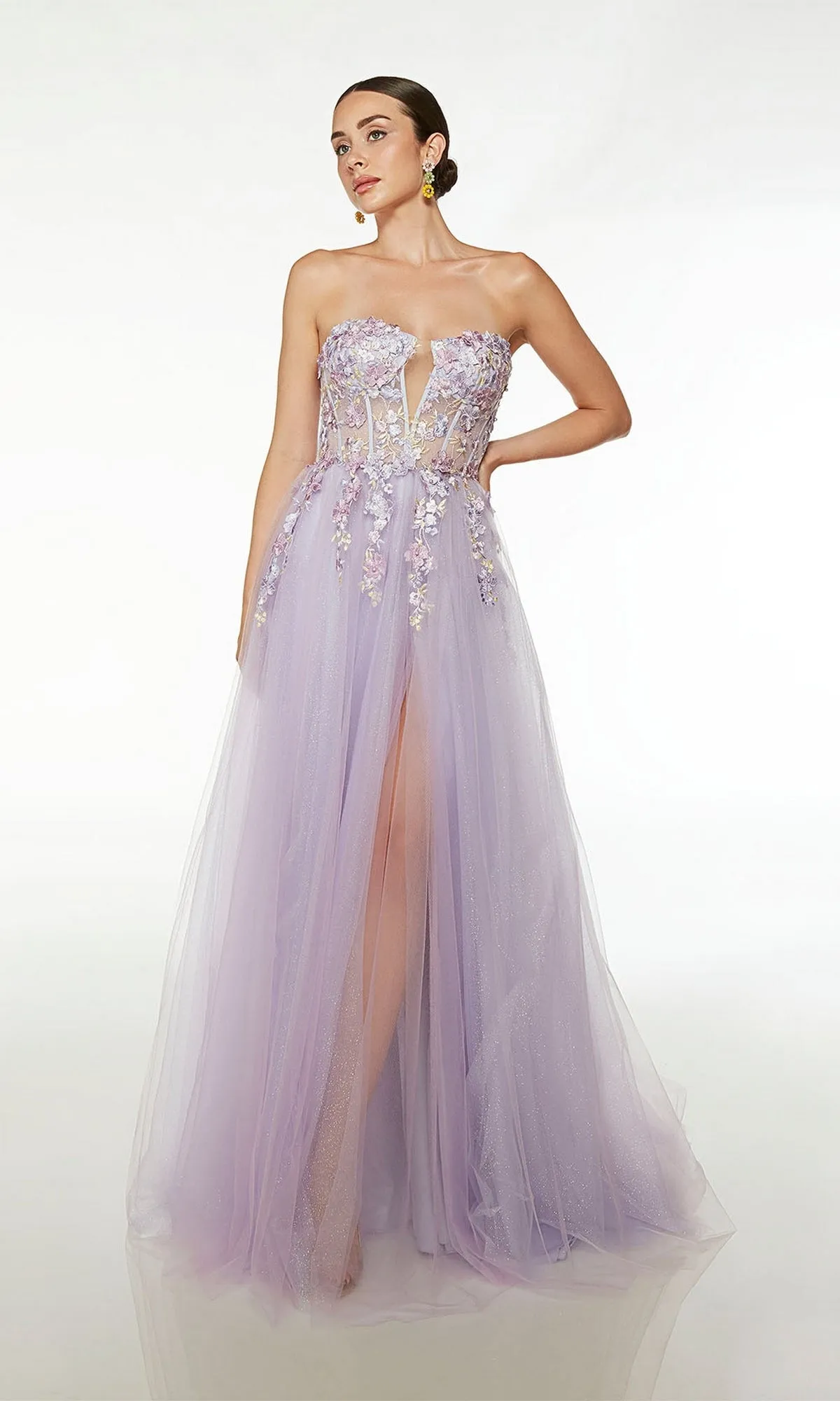 Alyce Liliac Strapless Long Prom Dress 61654 sold by PromGirl product image thumbnail 3