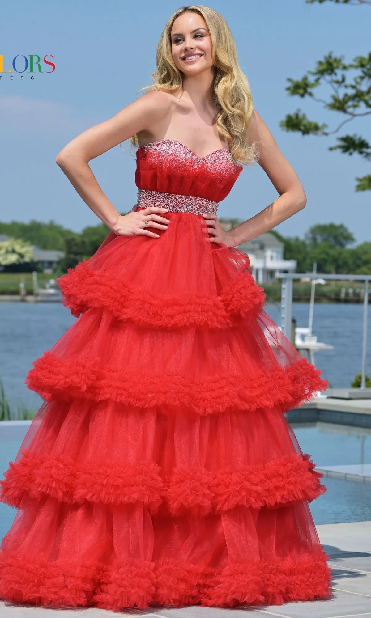 Jovani Feathered Long Pink Prom Dress 24000 sold by PromGirl product image thumbnail 2