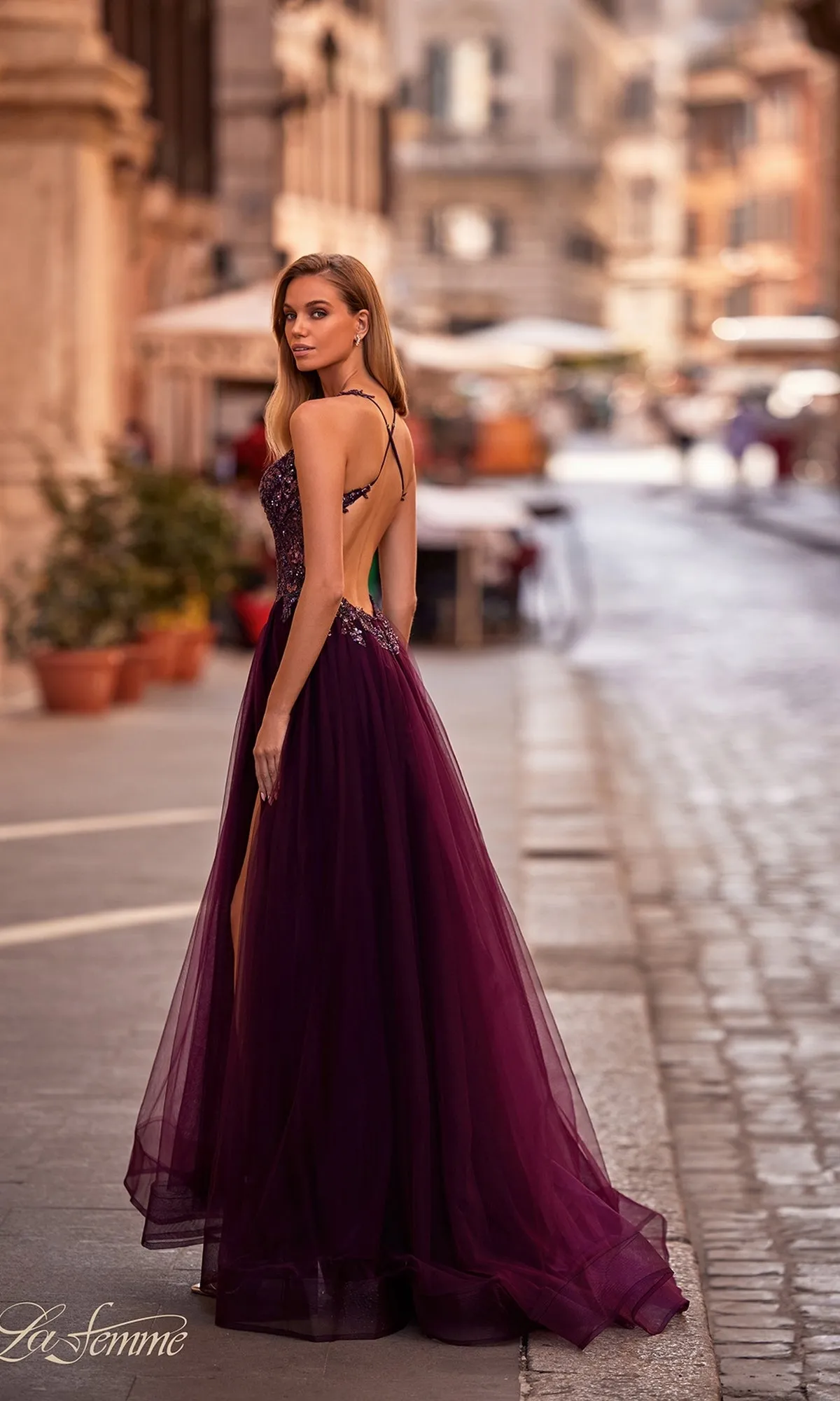 La Femme Beaded-Bodice Long A-Line Prom Gown 31471 sold by PromGirl product image thumbnail 2