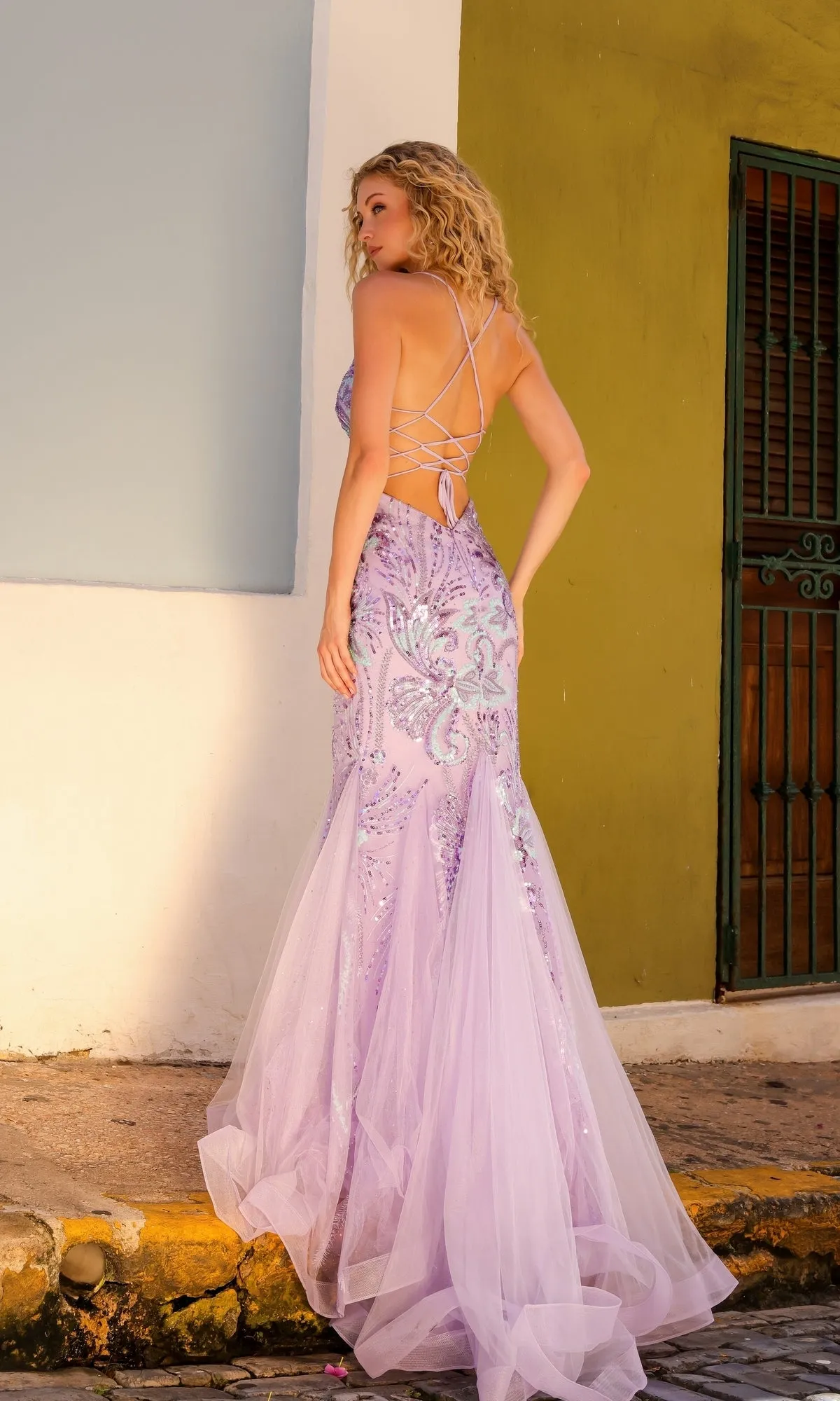 Nox Anabel Tight Sequin Mermaid Prom Dress C1416 sold by PromGirl product image thumbnail 2