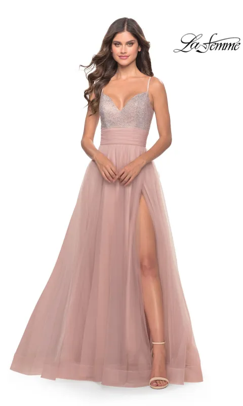 Beaded-Bodice Tulle Prom Ball Gown 31238 sold by PromGirl