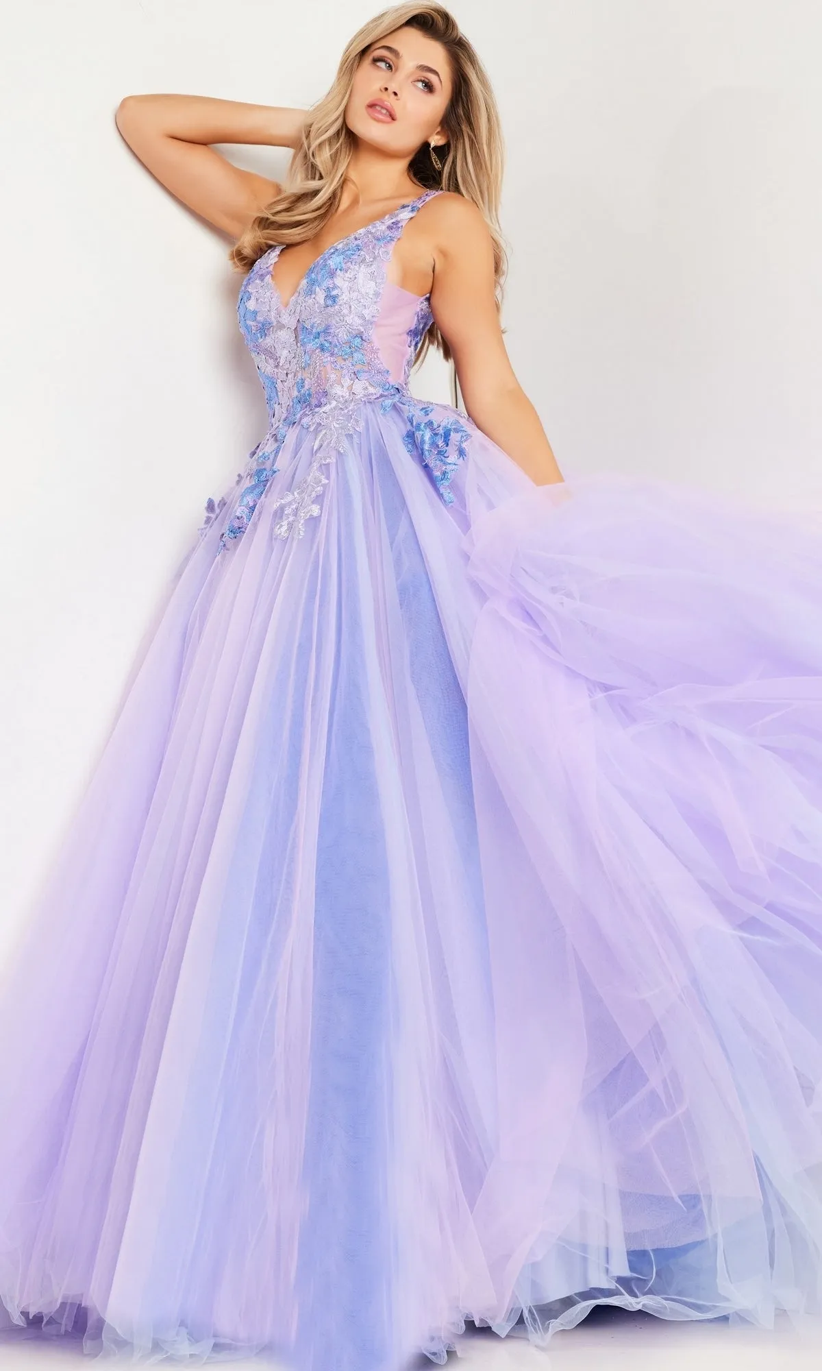 Jovani Lilac Purple Long Prom Ball Gown 24602 sold by PromGirl