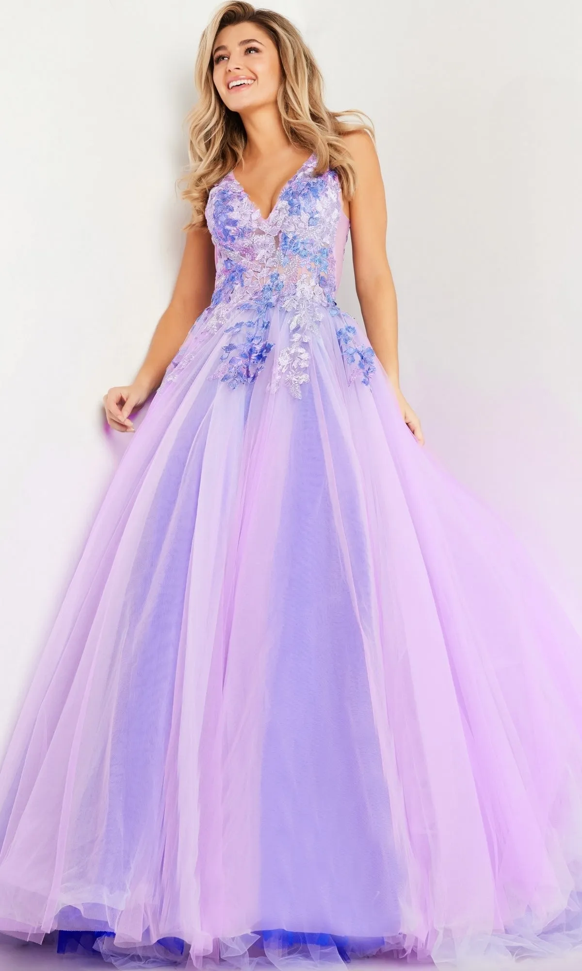 Jovani Lilac Purple Long Prom Ball Gown 24602 sold by PromGirl product image thumbnail 3