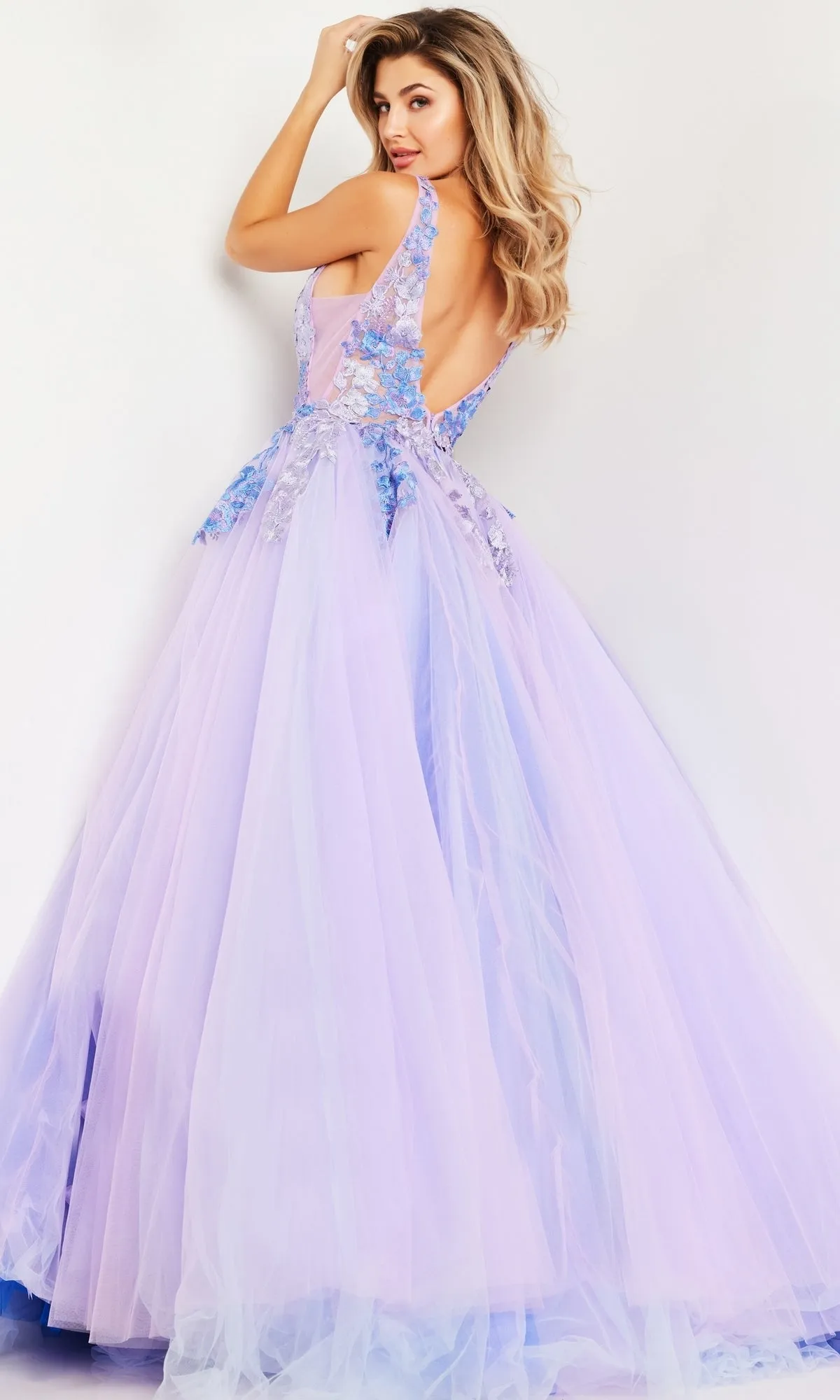 Jovani Lilac Purple Long Prom Ball Gown 24602 sold by PromGirl product image thumbnail 2