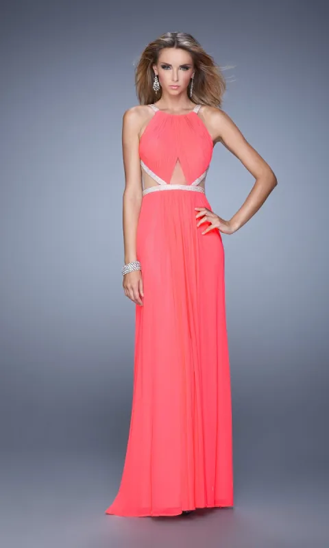 Long A-Line Prom Dress: La Femme 21145 sold by PromGirl