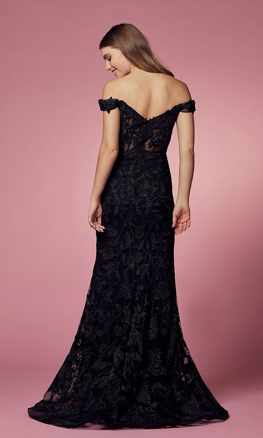 Off-the-Shoulder Long Red Formal Prom Dress sold by PromGirl product image thumbnail 2