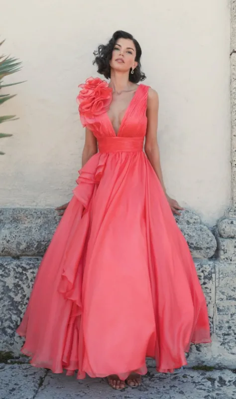 Ruffled Long Prom Ball Gown: Mac Duggal 48856 sold by PromGirl