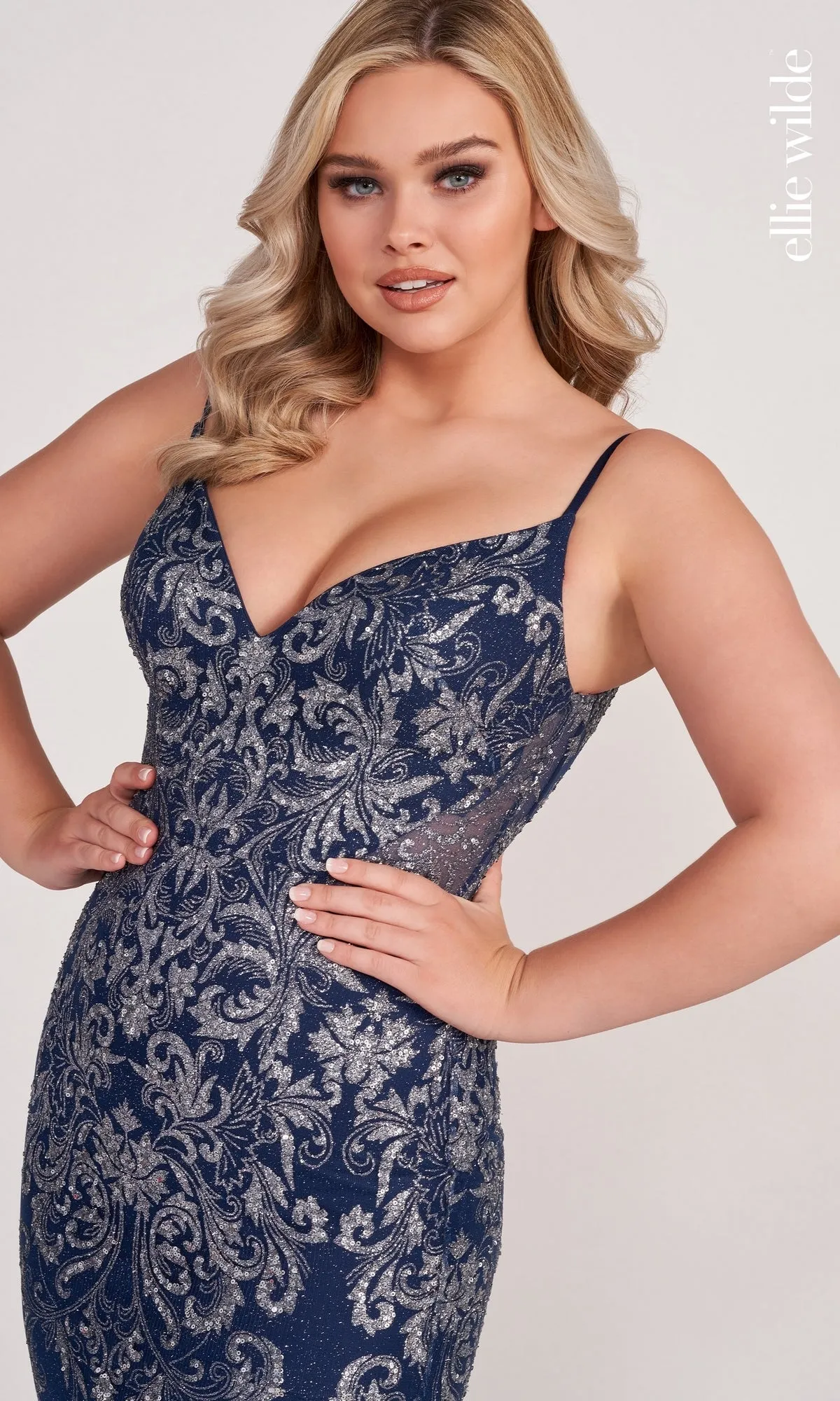 Sequin and Glitter Mermaid Prom Dress by Ellie Wilde sold by PromGirl product image thumbnail 3