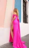 Draped-Sleeve Long Glitter Prom Dress P1399 sold by PromGirl